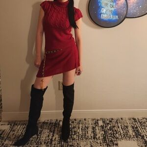 Red Knit Dress Sz.S
